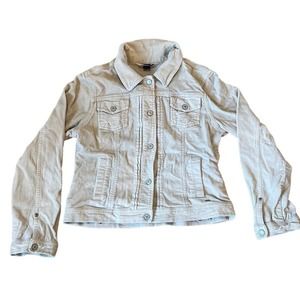 Girls‎ Youth Limited Too Beige Corduroy Jacket Button Up SZ L